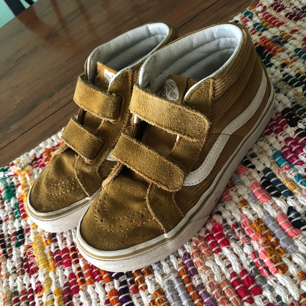 Tan Corduroy Vans High Top Sneakers